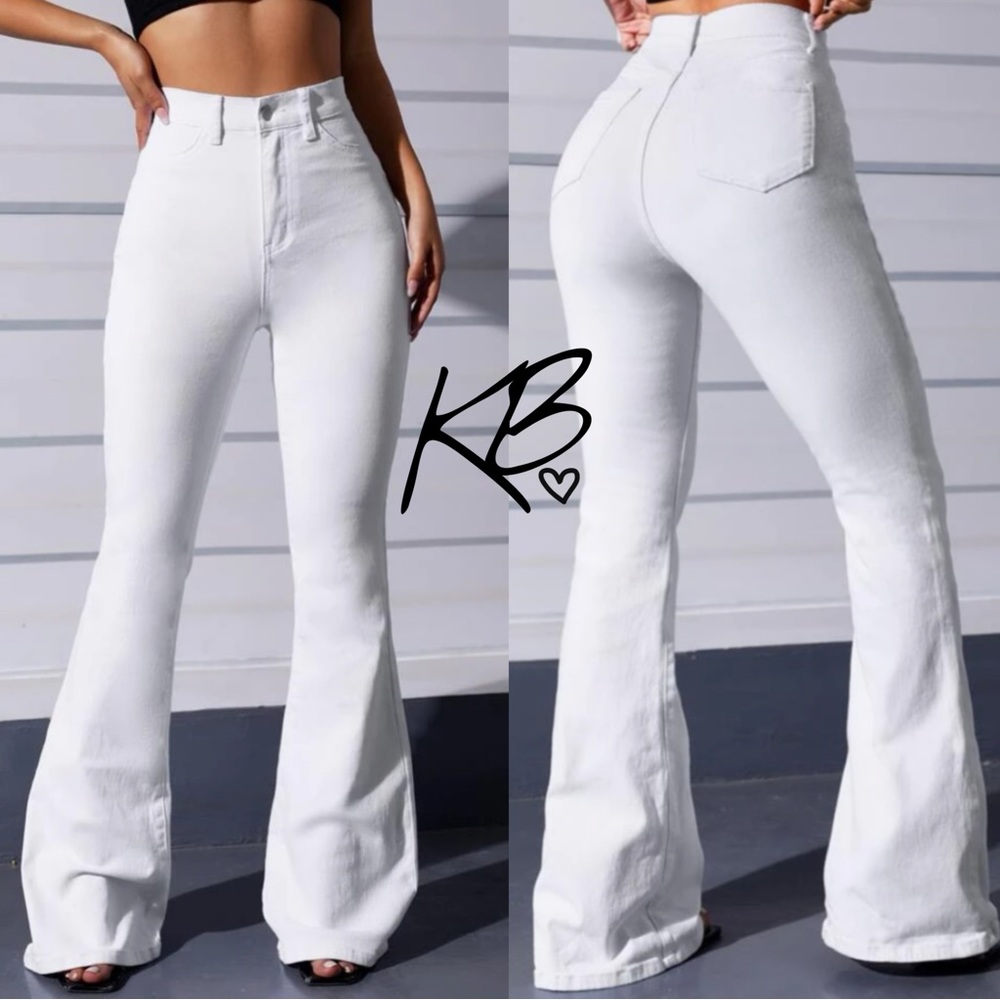 Flare white jeans